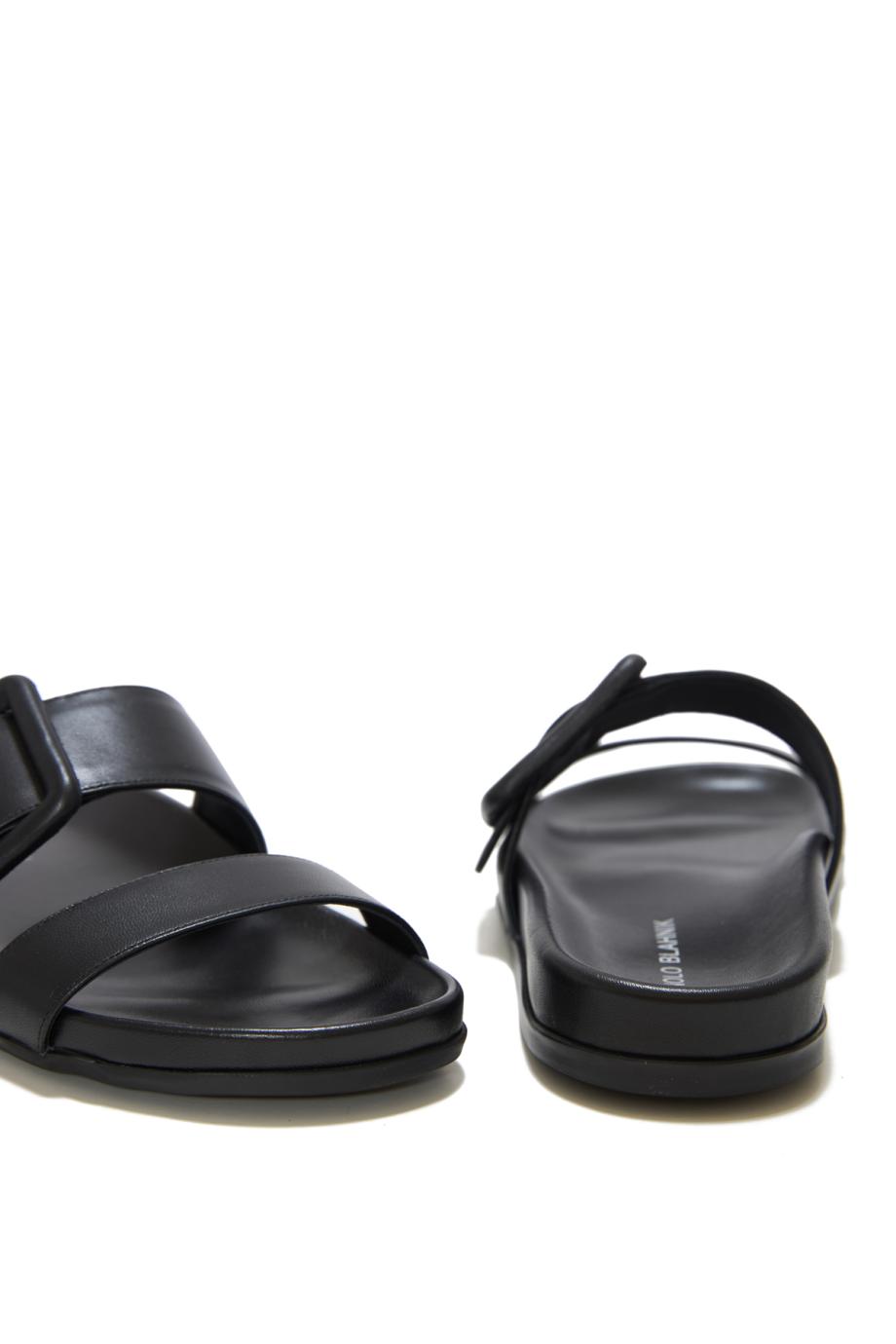 Mayfu leather slides in black