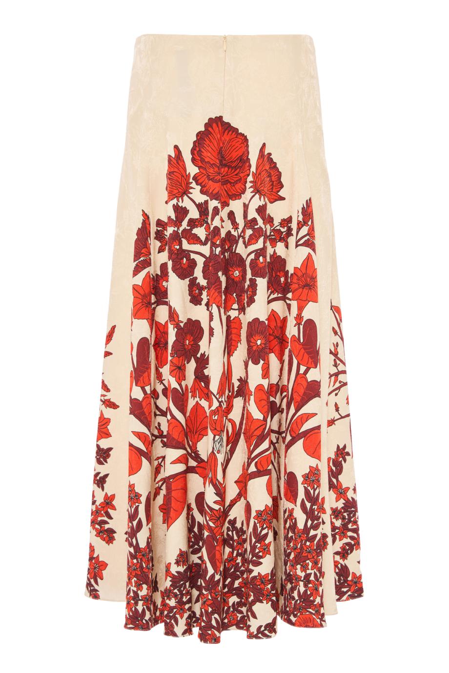 Encanto De Isla printed crepe maxi skirt in ecru