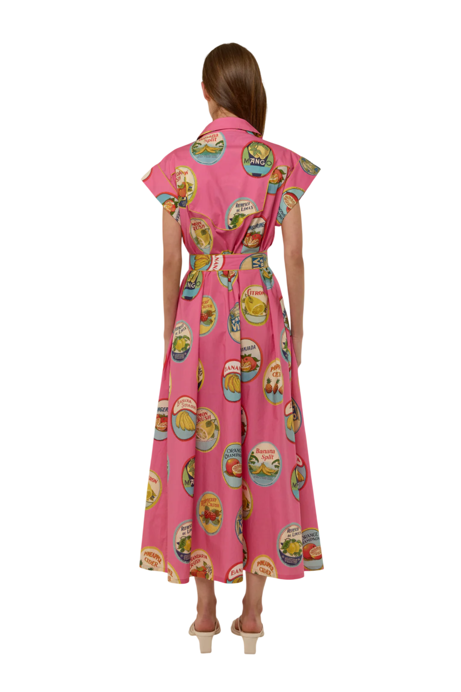Siren printed linen maxi dress in la fruta