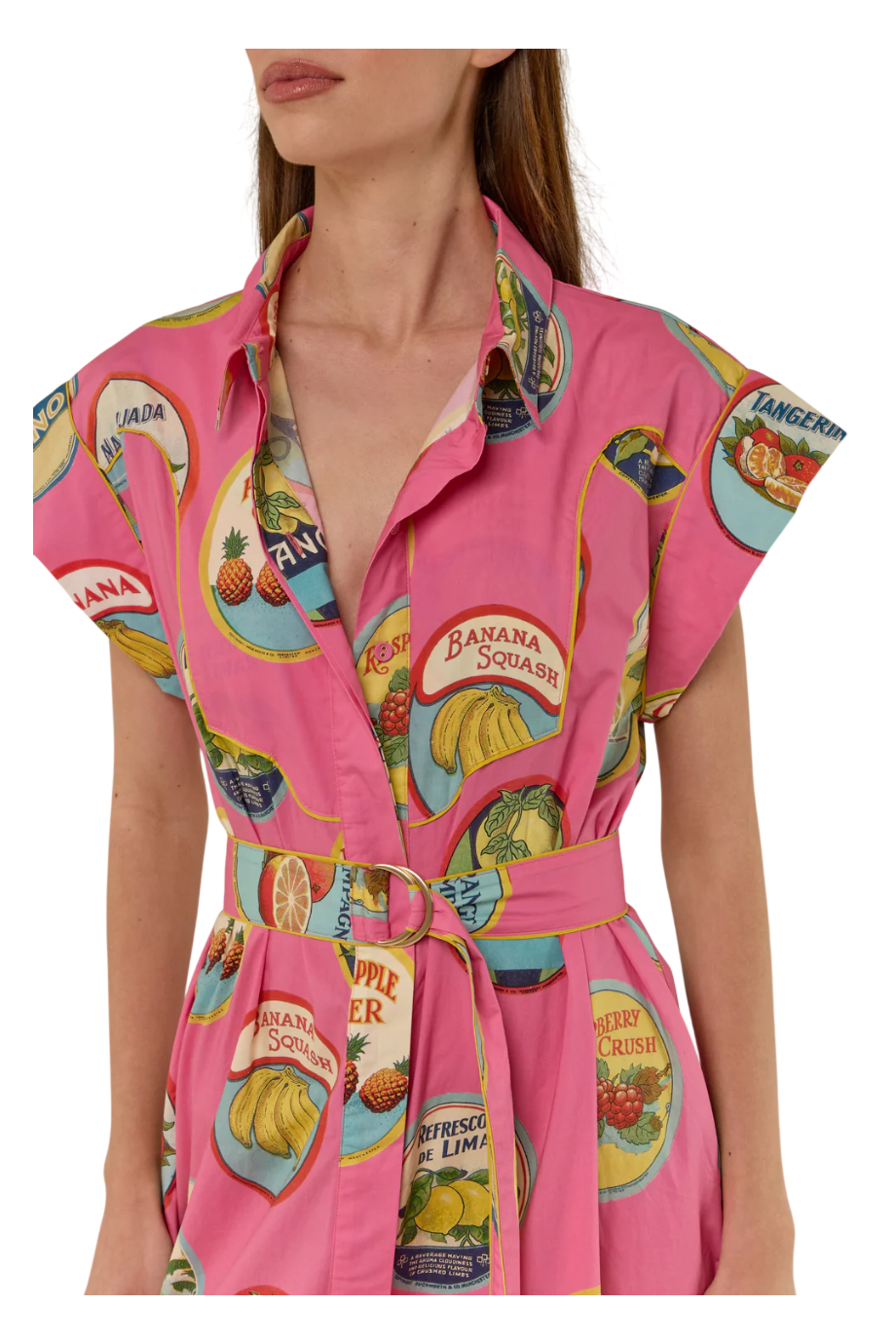 Siren printed linen maxi dress in la fruta