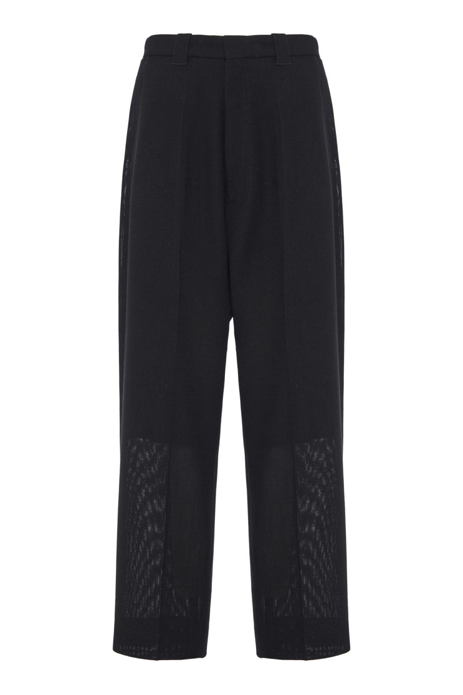 Tailored low-rise crepe pants in black