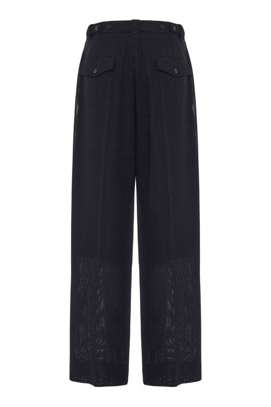 Tailored low-rise crepe pants in black