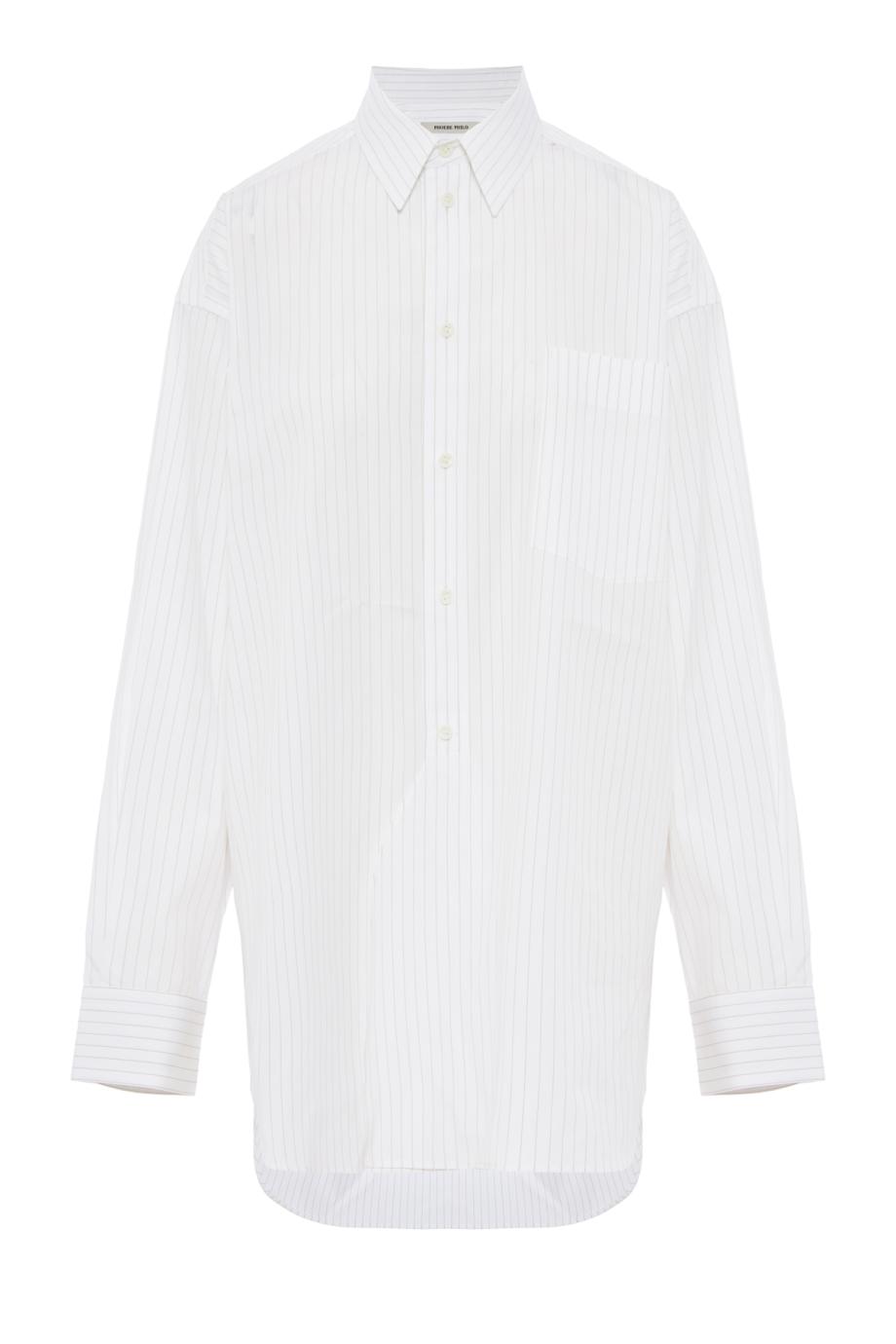 Printed cotton short in white/beige