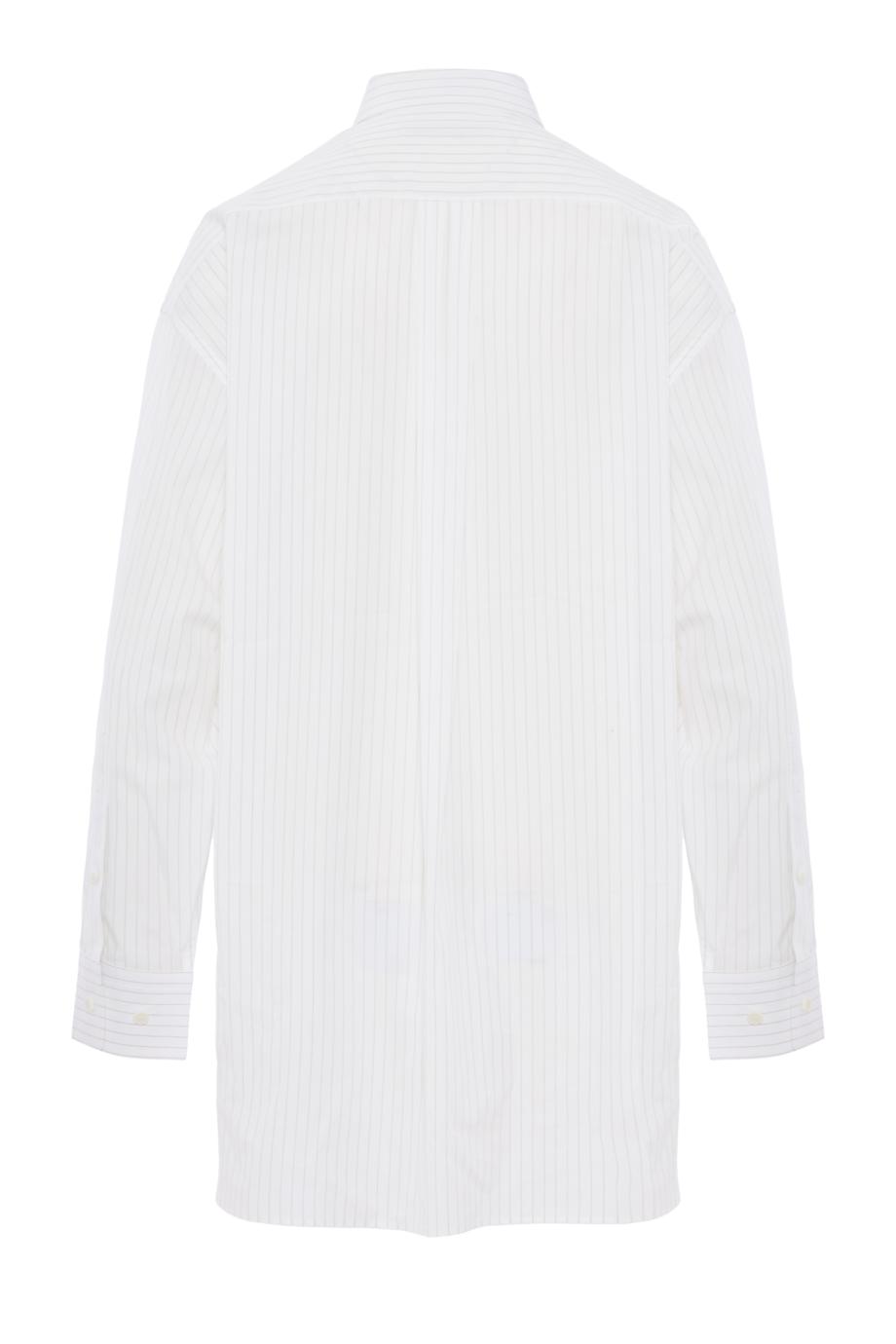 Printed cotton short in white/beige