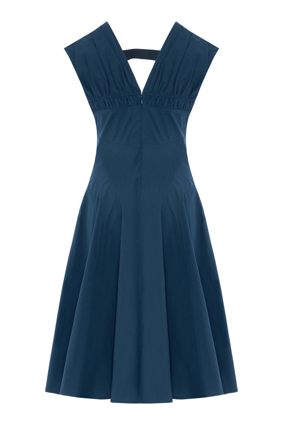 Manoela cotton-poplin midi dress in blue
