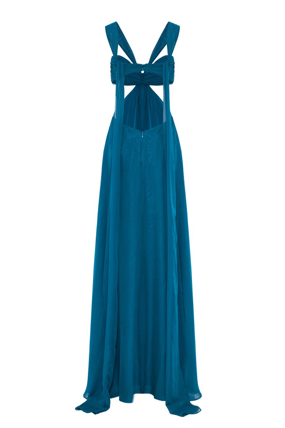 Meira chiffon gown in teal