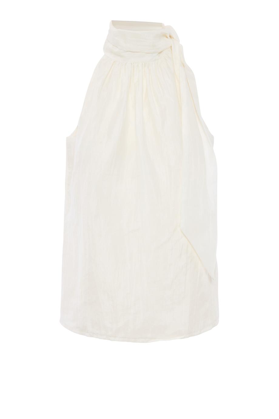 TOP LAZO SLVLESS BOW NECK