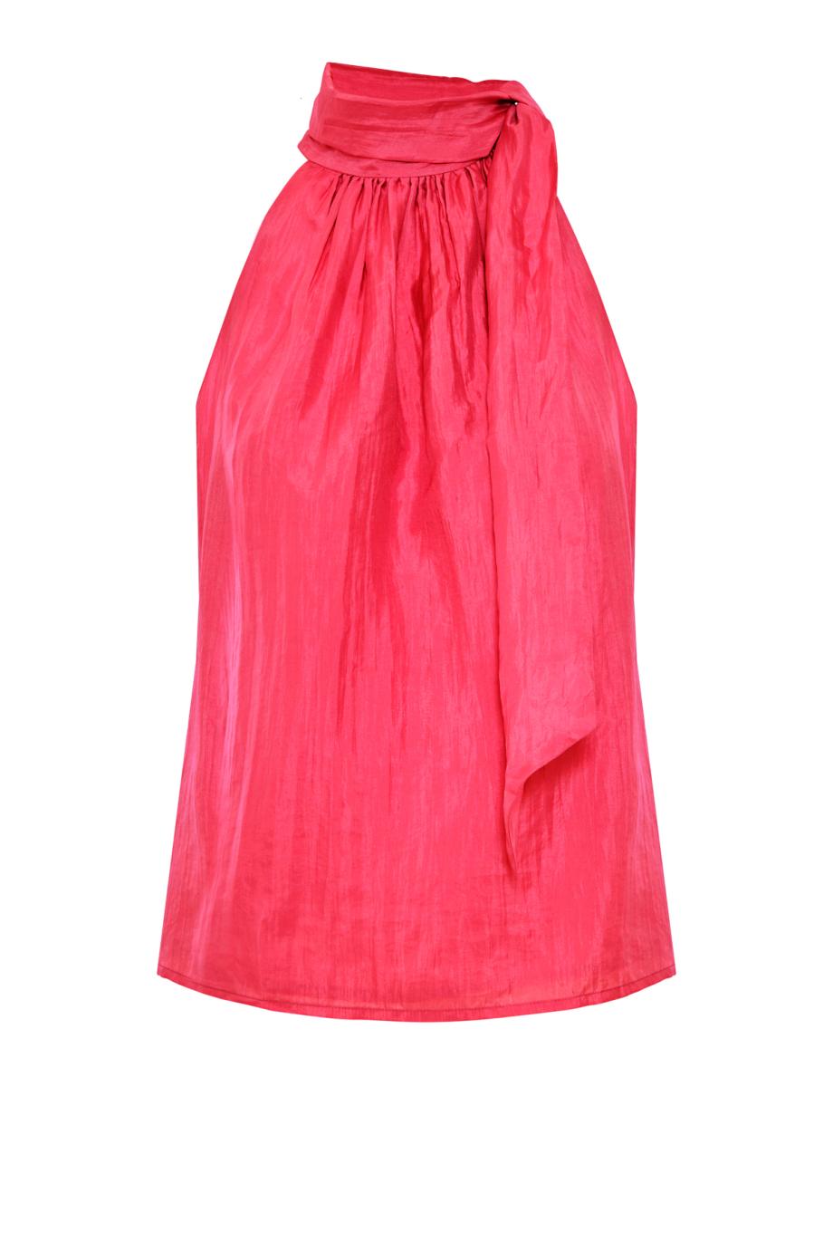 Lazo silk top in fuchsia