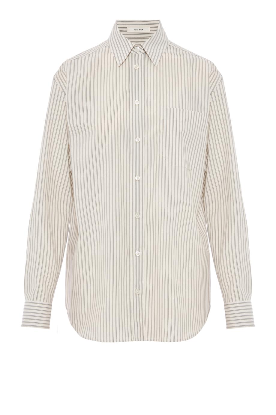 Gavina striped cotton shirt in beige 