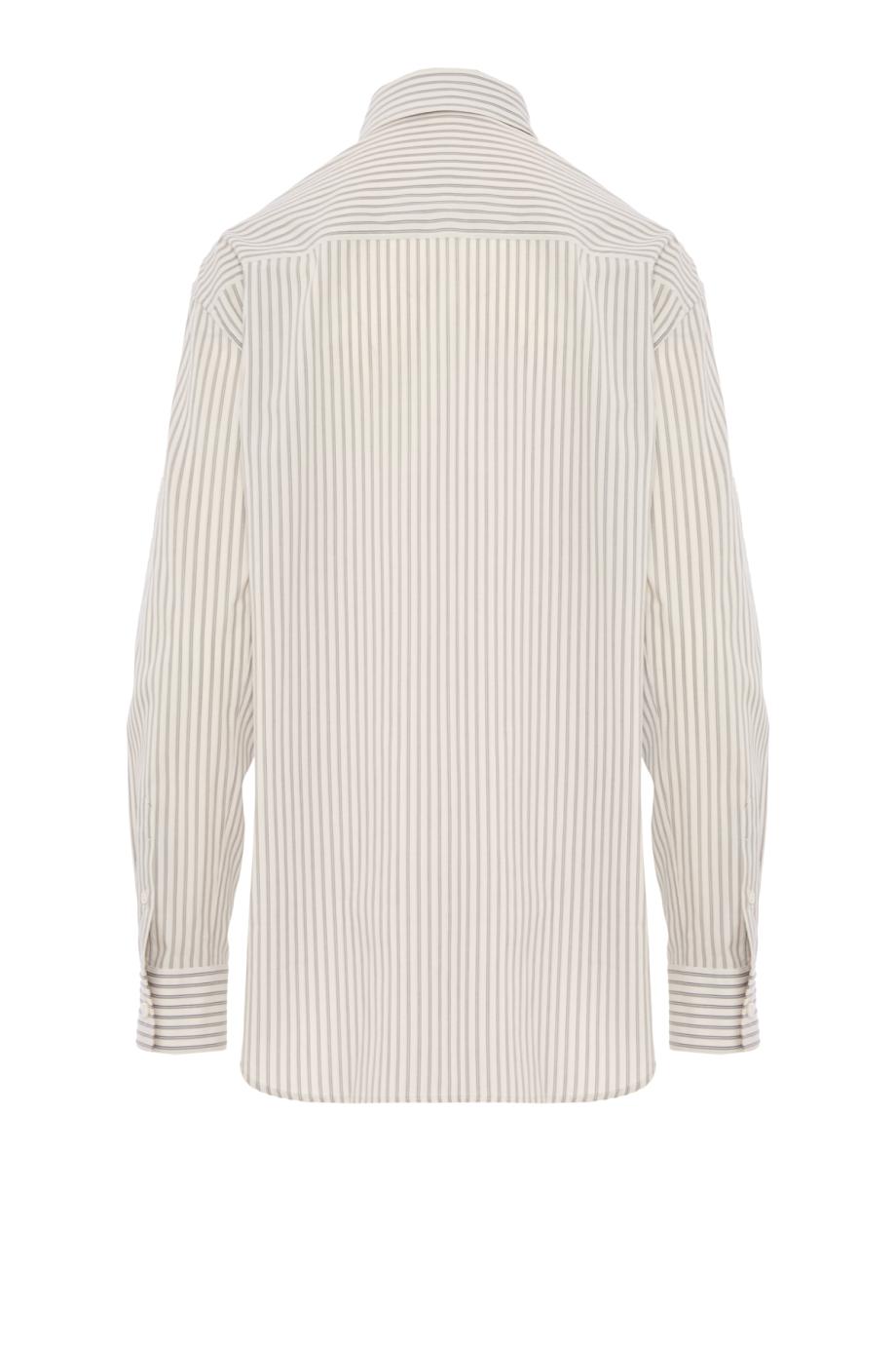 Gavina striped cotton shirt in beige 