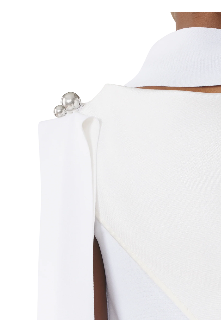 Open-back crepe top in white