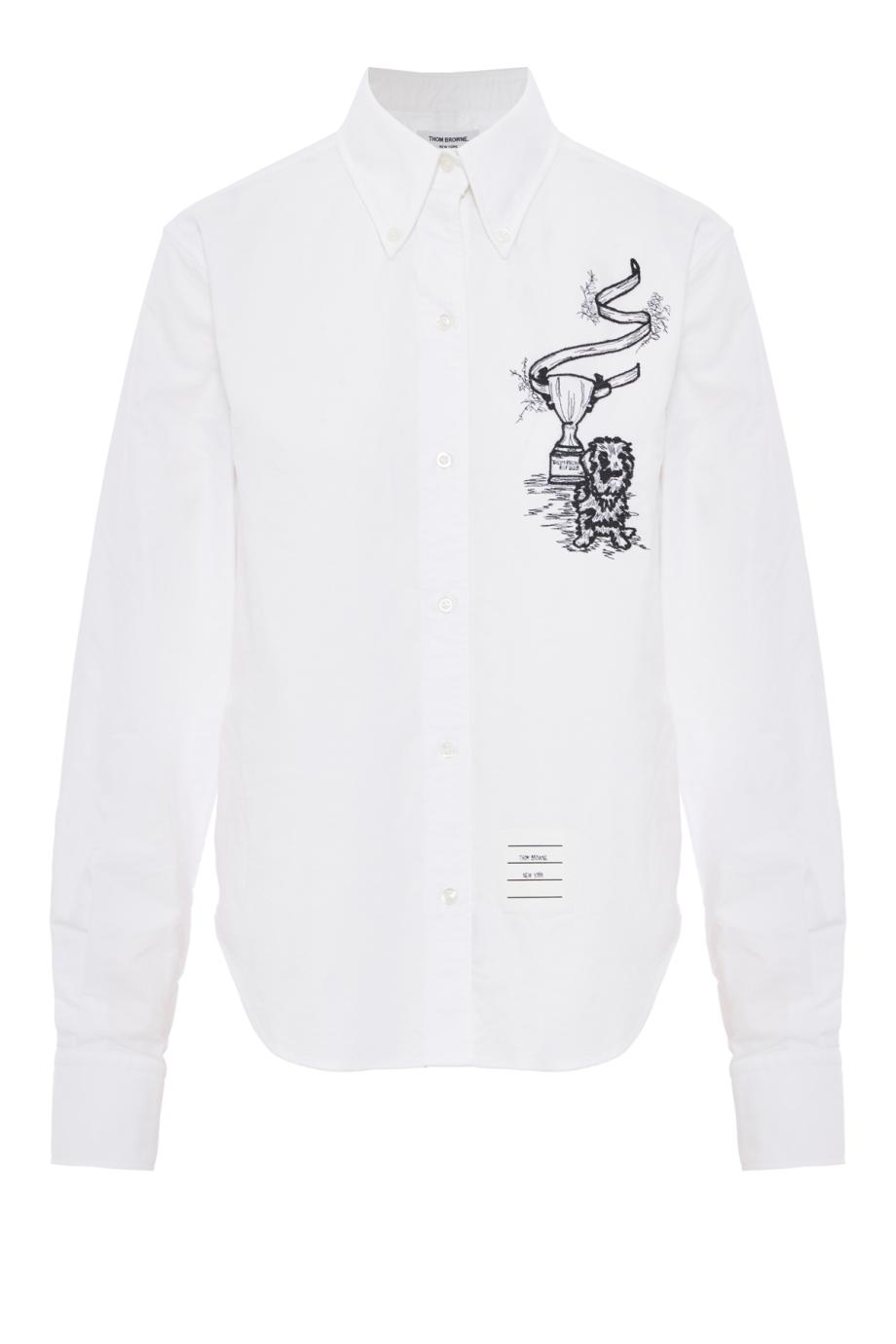 Hector embroidered cotton shirt in white