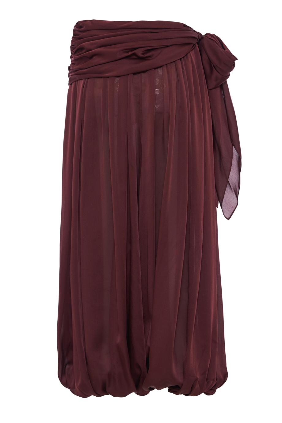 Luna draped silk harem pants in wine