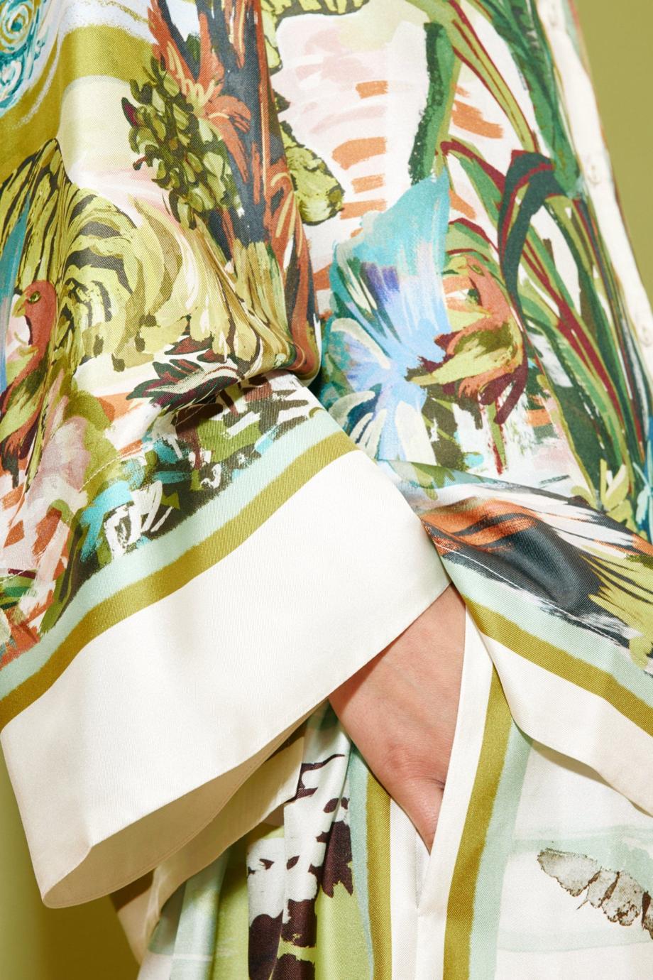 Jungle Boogie printed silk blouse in multicolor