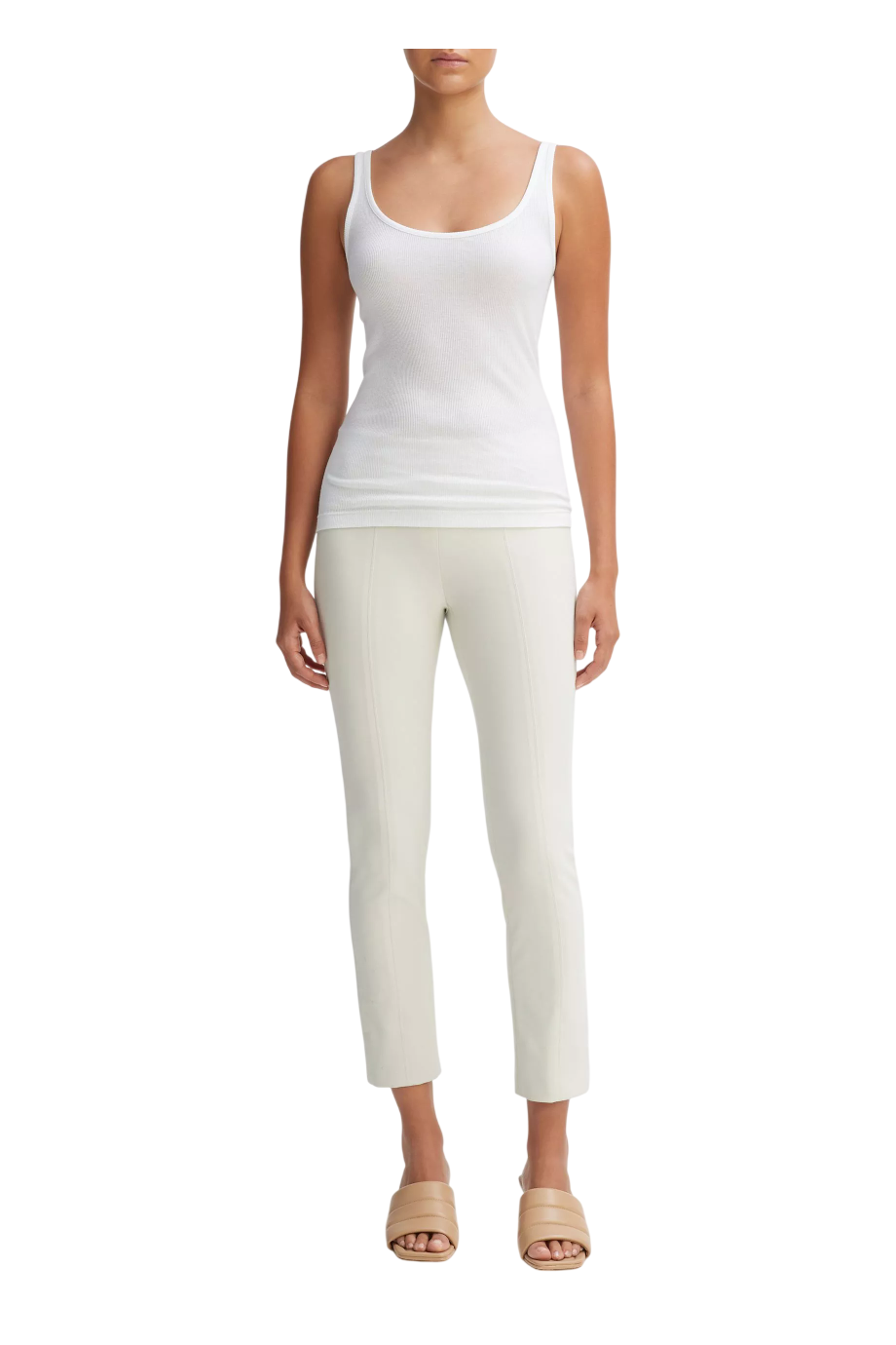 Bobbi crepe pants in gesso