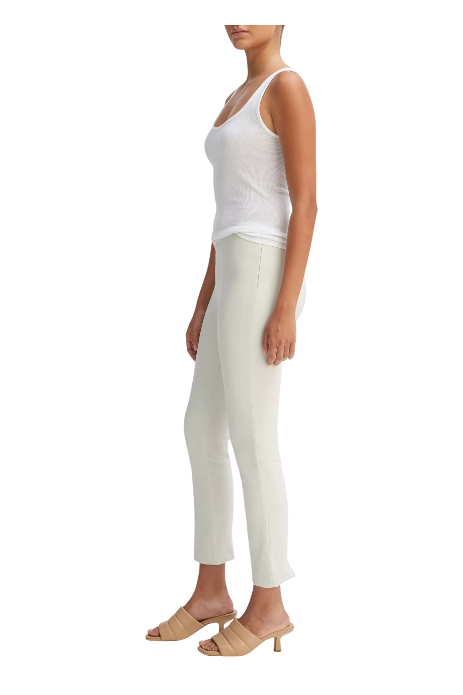 Bobbi crepe pants in gesso