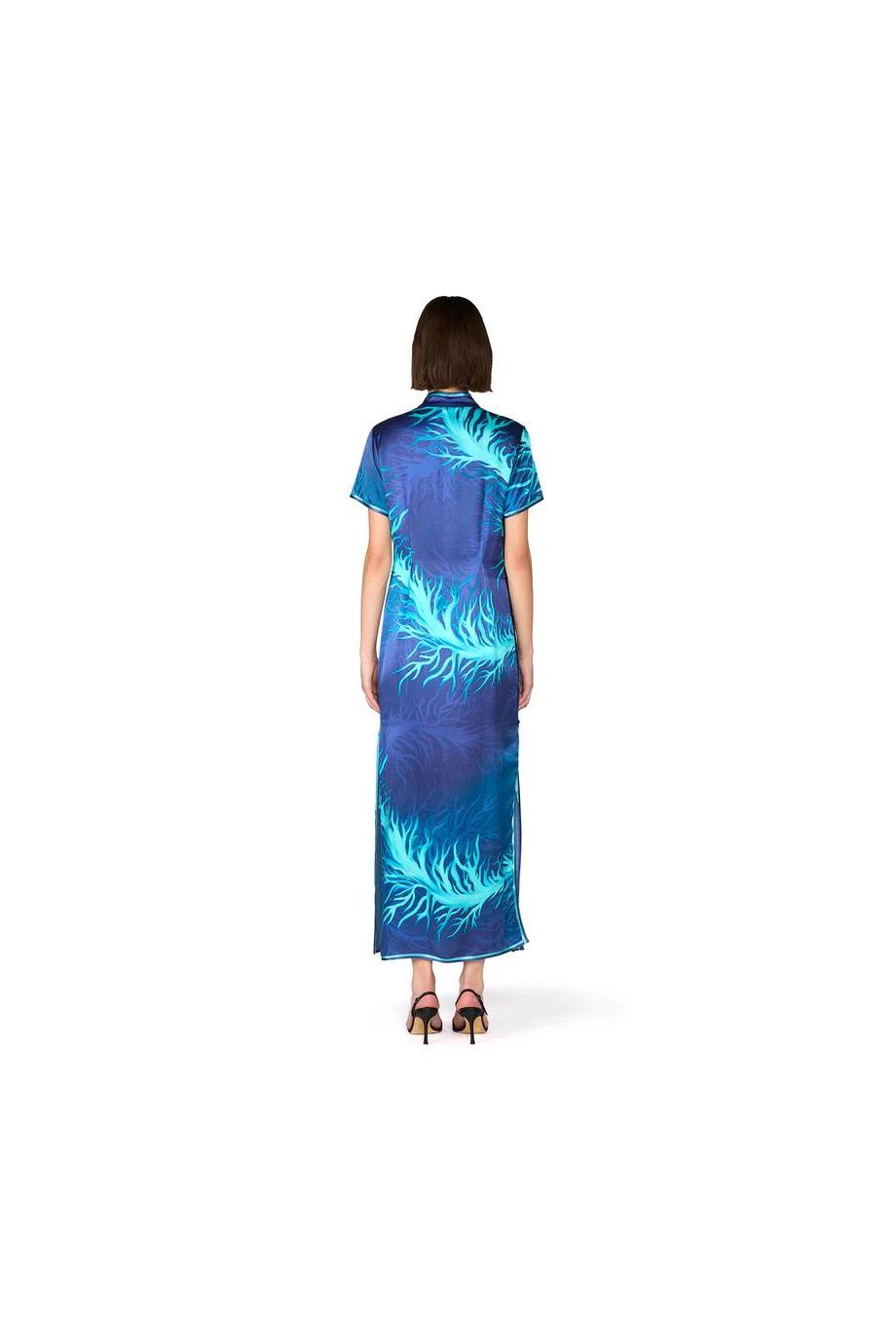 Eutenea printed silk-blend maxi dress in blue corals