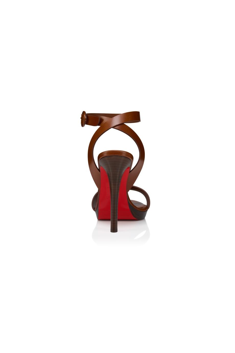 Fanny 120 leather sandals in carmine