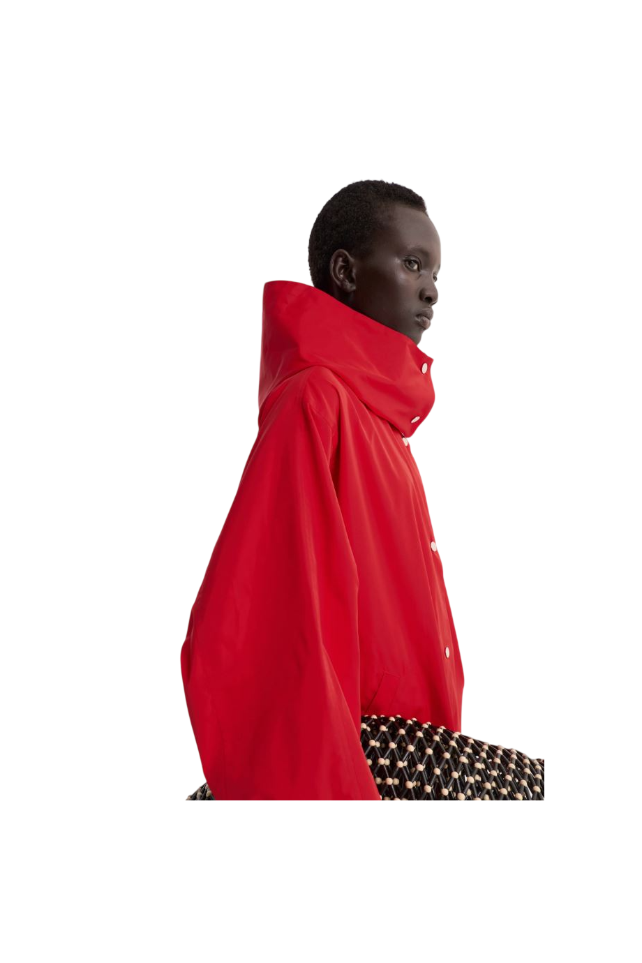 Parachute silk-blend coat in red
