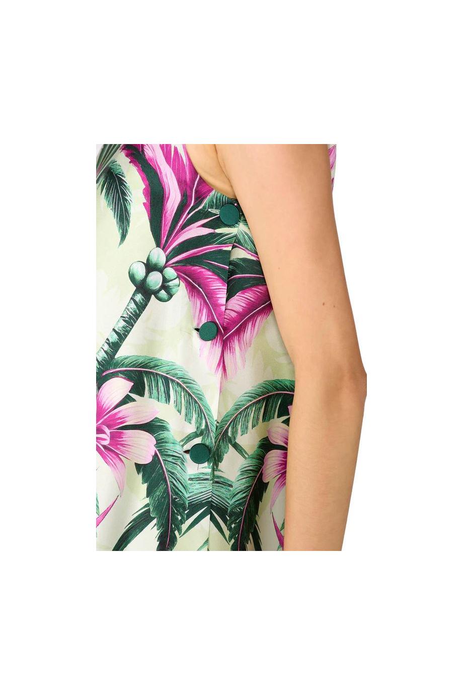 Penelope printed silk maxi dress in palm bouquet 
