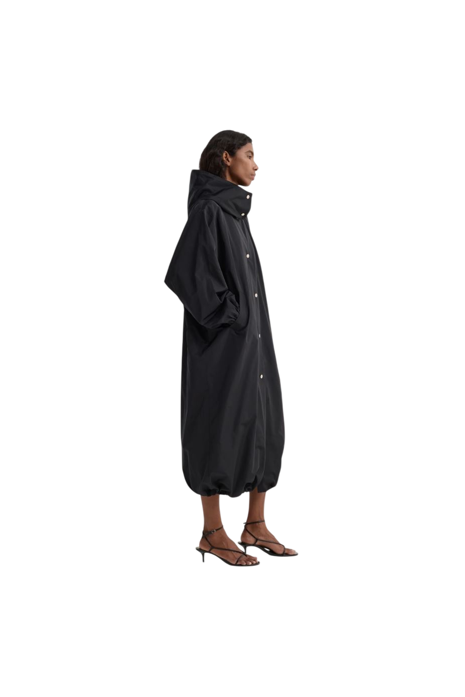 Parachute silk-blend coat in black