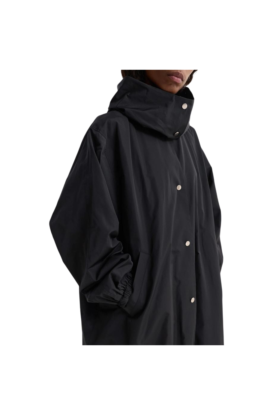 Parachute silk-blend coat in black