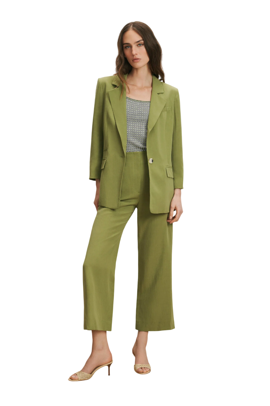 McGowan Dickey linen-blend blazer in cactus
