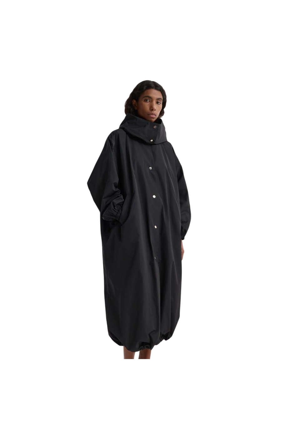 Parachute silk-blend coat in black