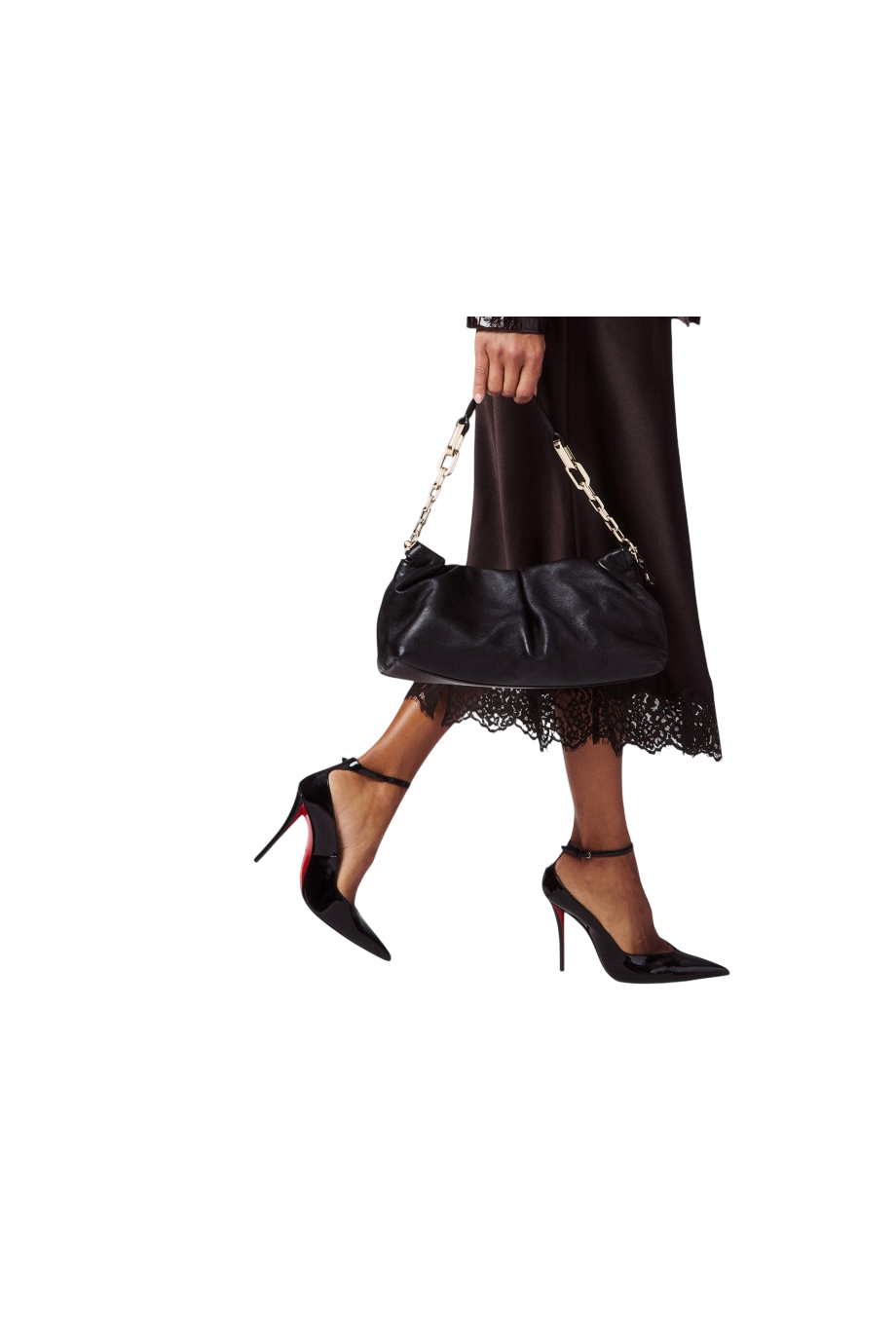 Eva embellished leather shoulder bag in black