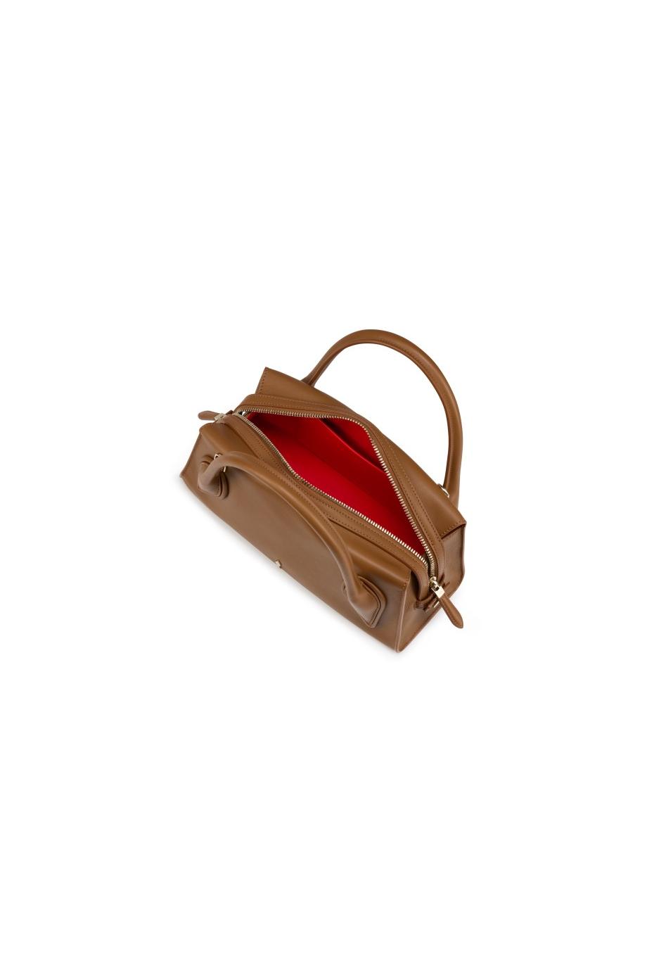 Venus crossbody leather bag in black