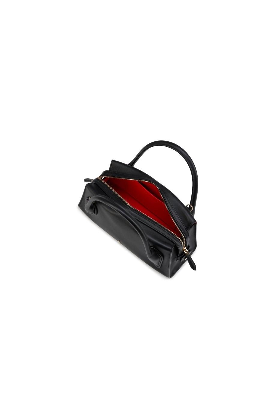 Eva mini leather crossbody bag in black