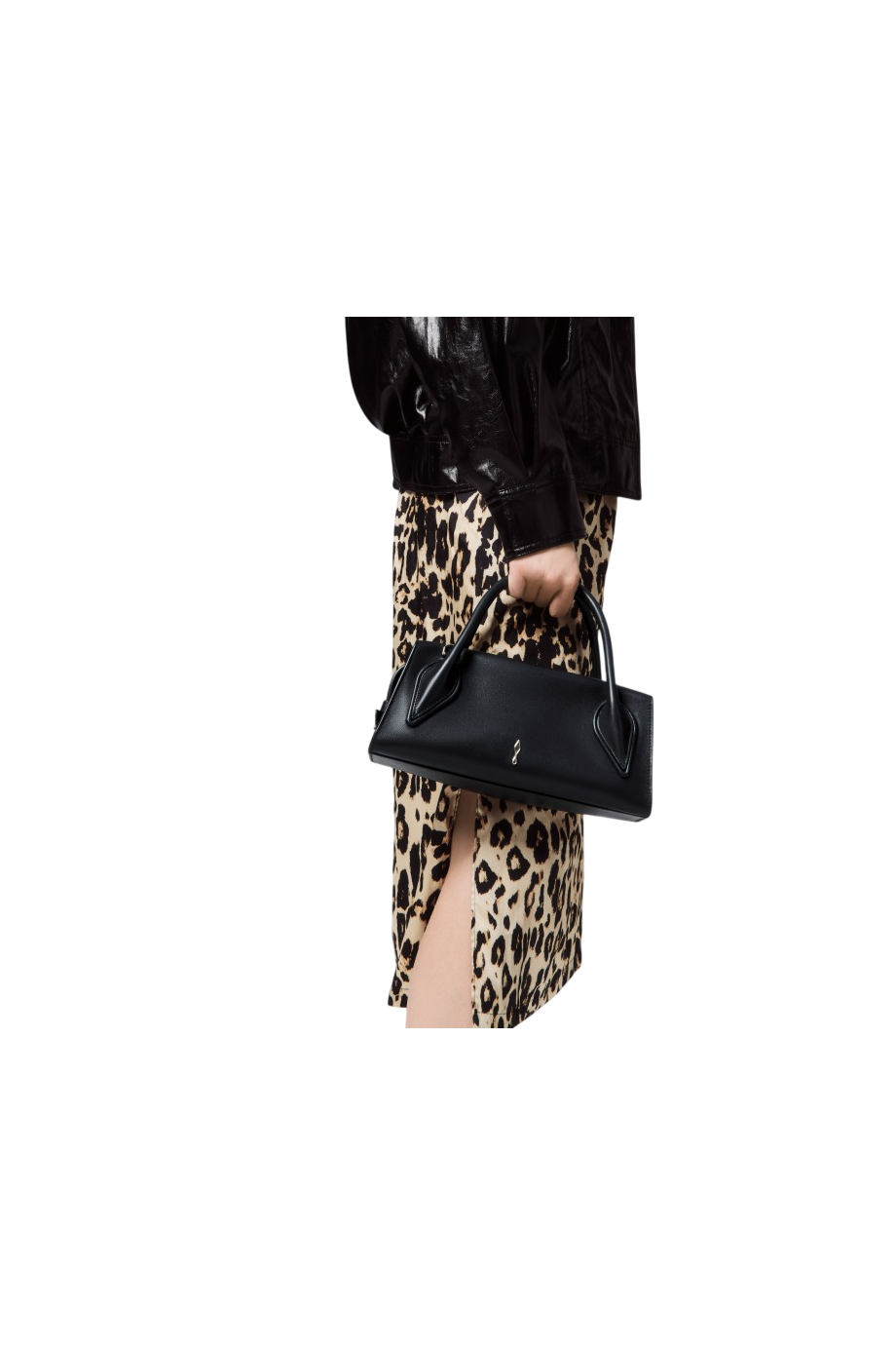 Venus crossbody leather bag in black