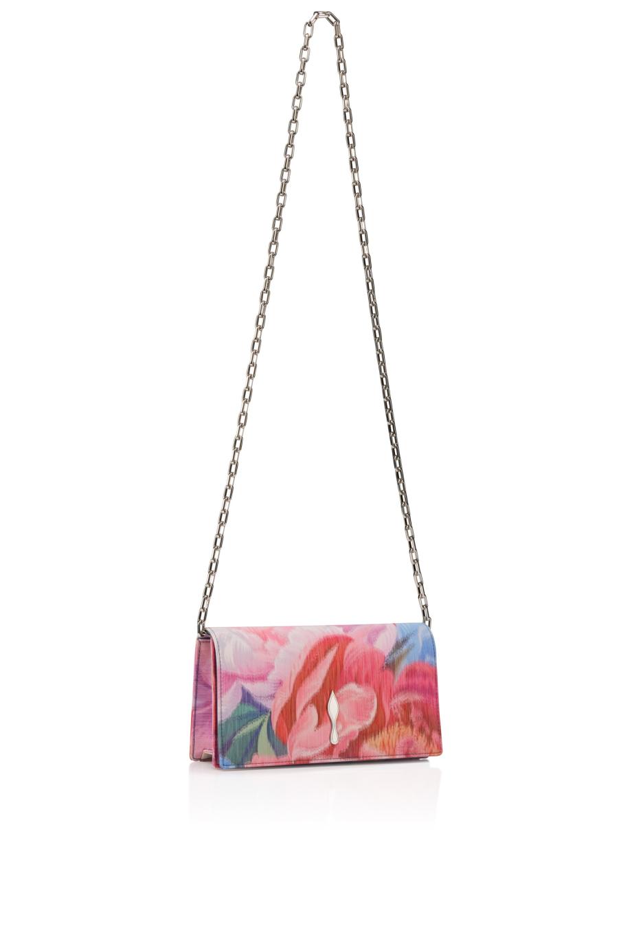Bettina printed crepe clutch in multicolor