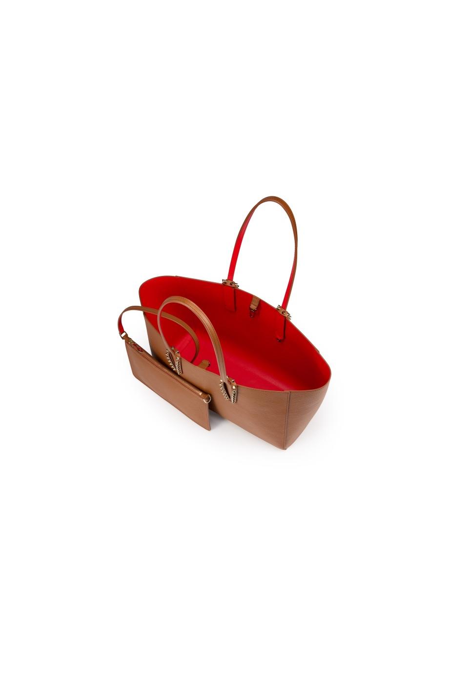 Cabata small leather tote in cuoio