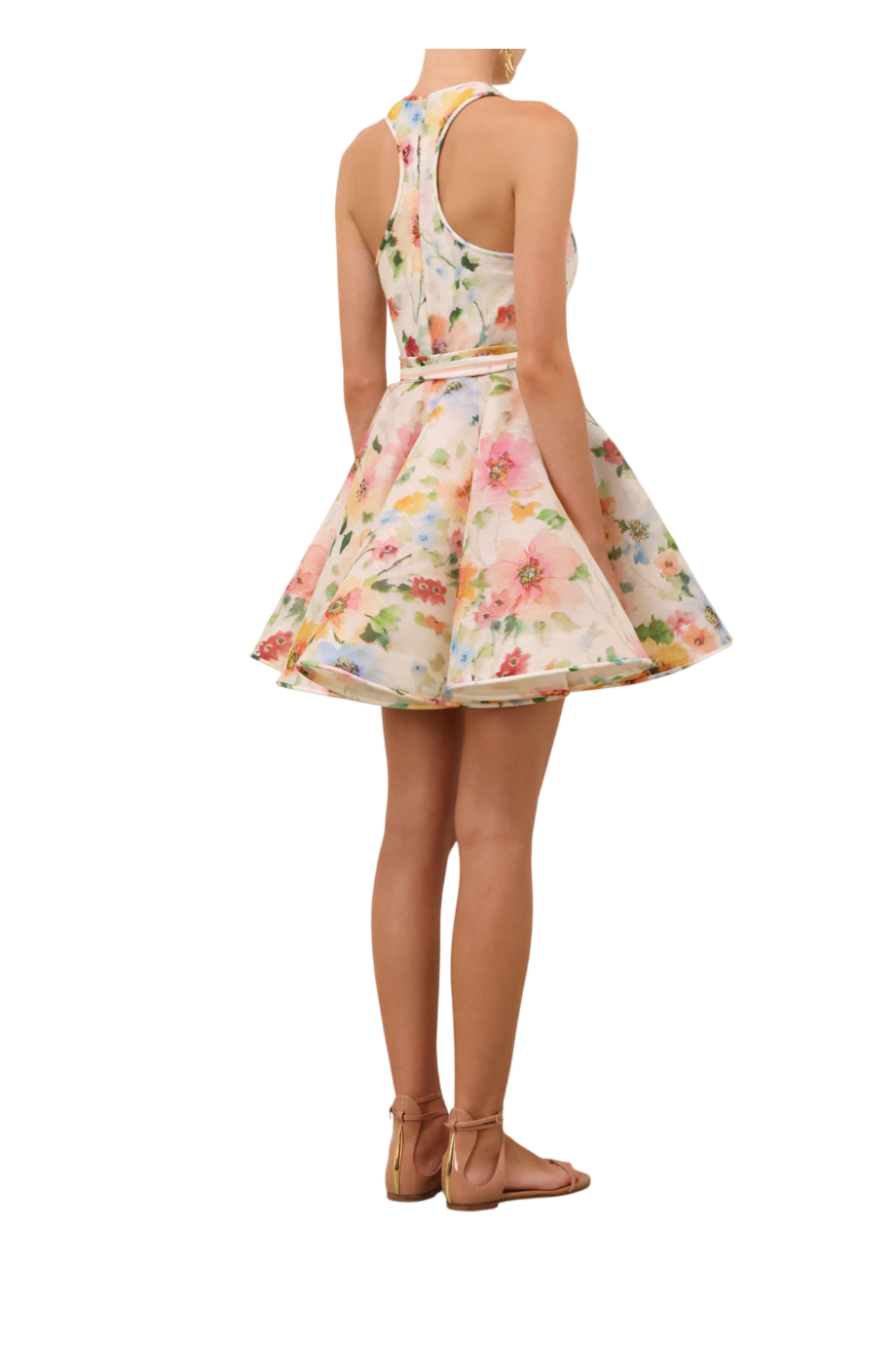 Alchemy printed chiffon mini dress in neon poppy