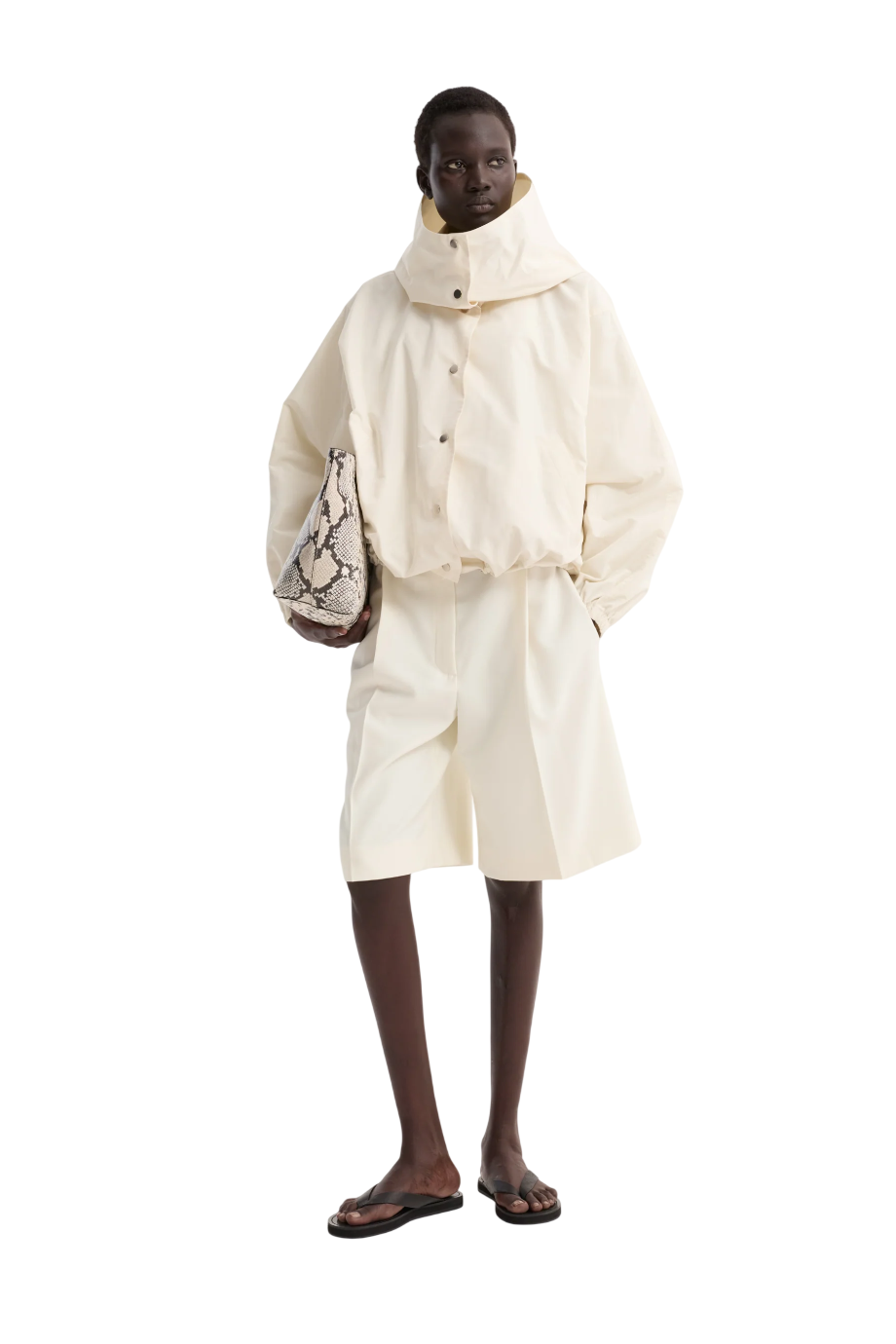 Silk-blend jacket in cream