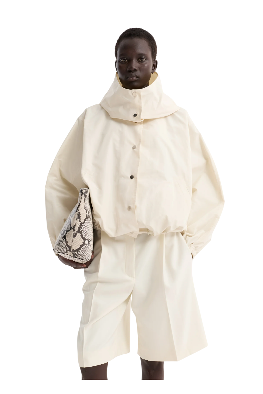 Silk-blend jacket in cream