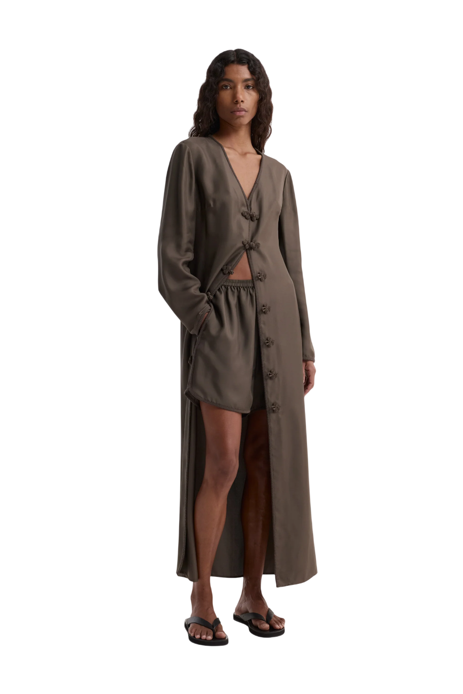 Silk shorts in earth