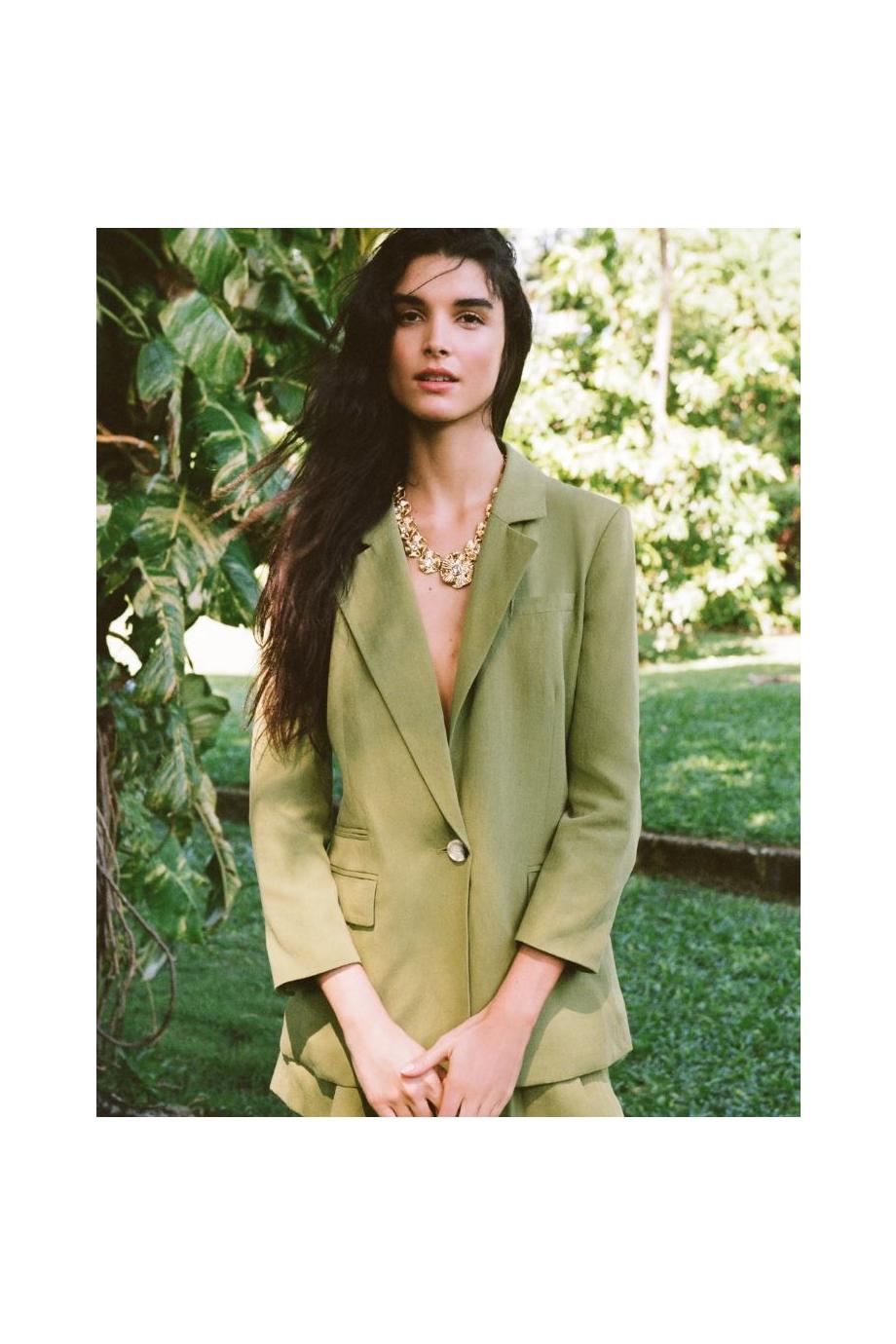 McGowan Dickey linen-blend blazer in cactus