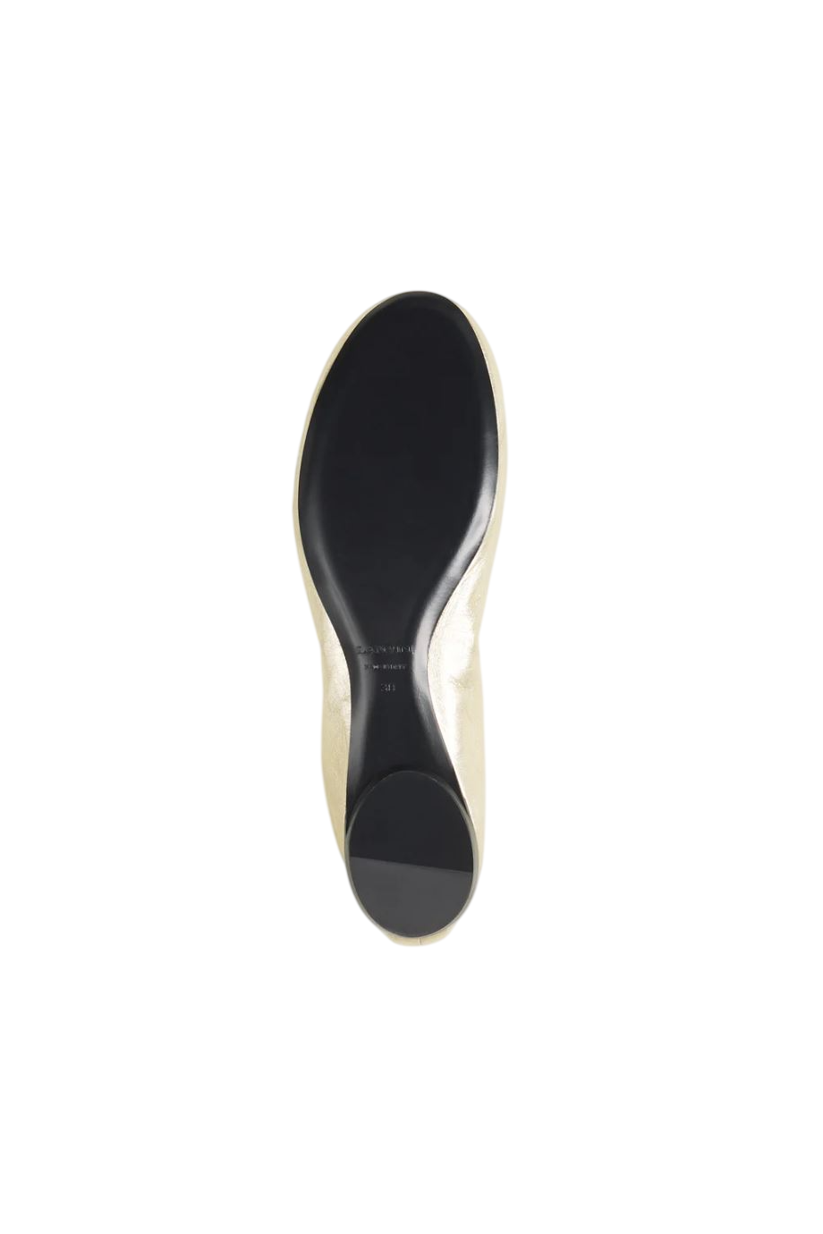Metallic leather flats in gold