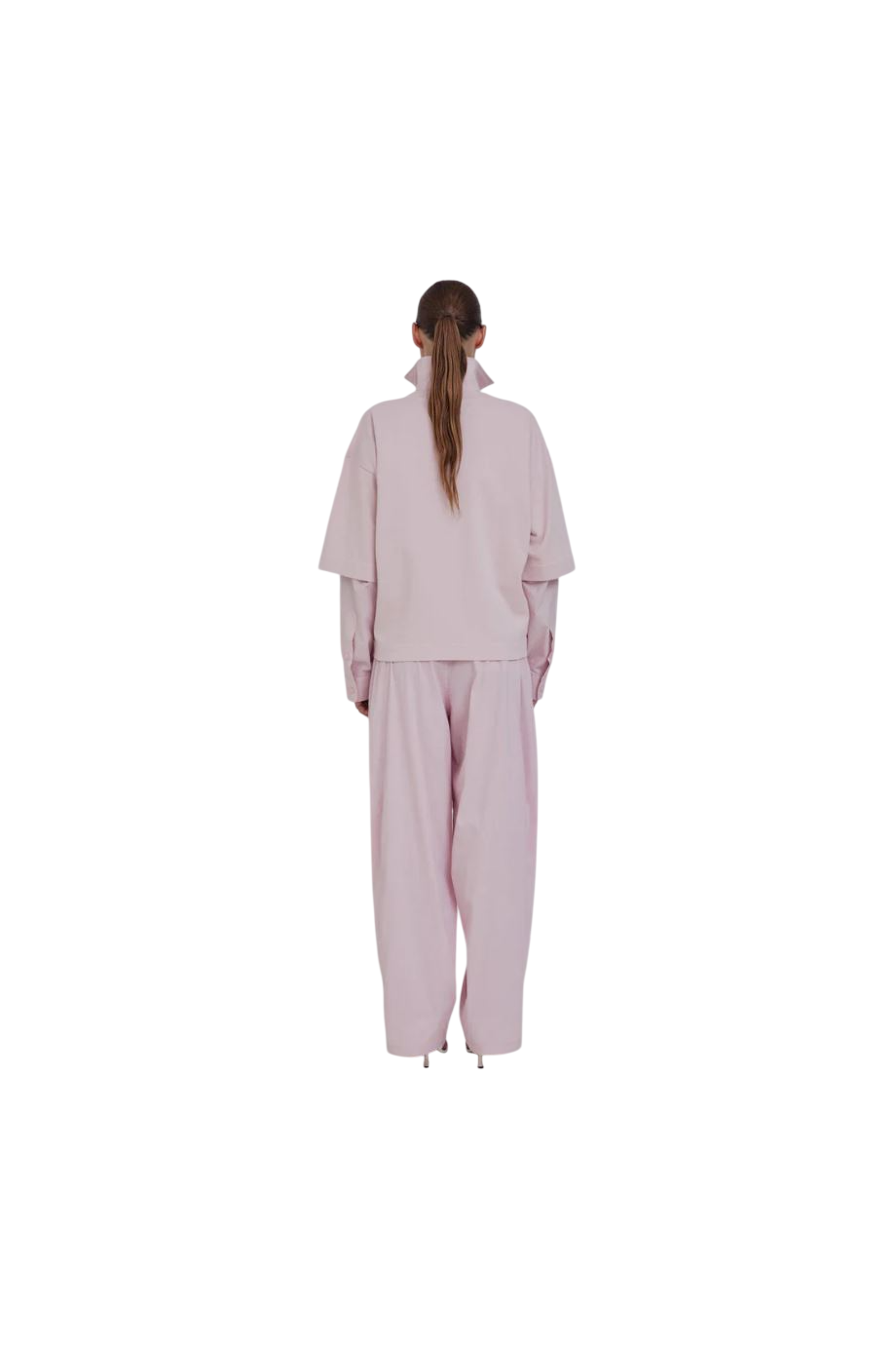Phebe cotton-blend wide-leg pants in pink