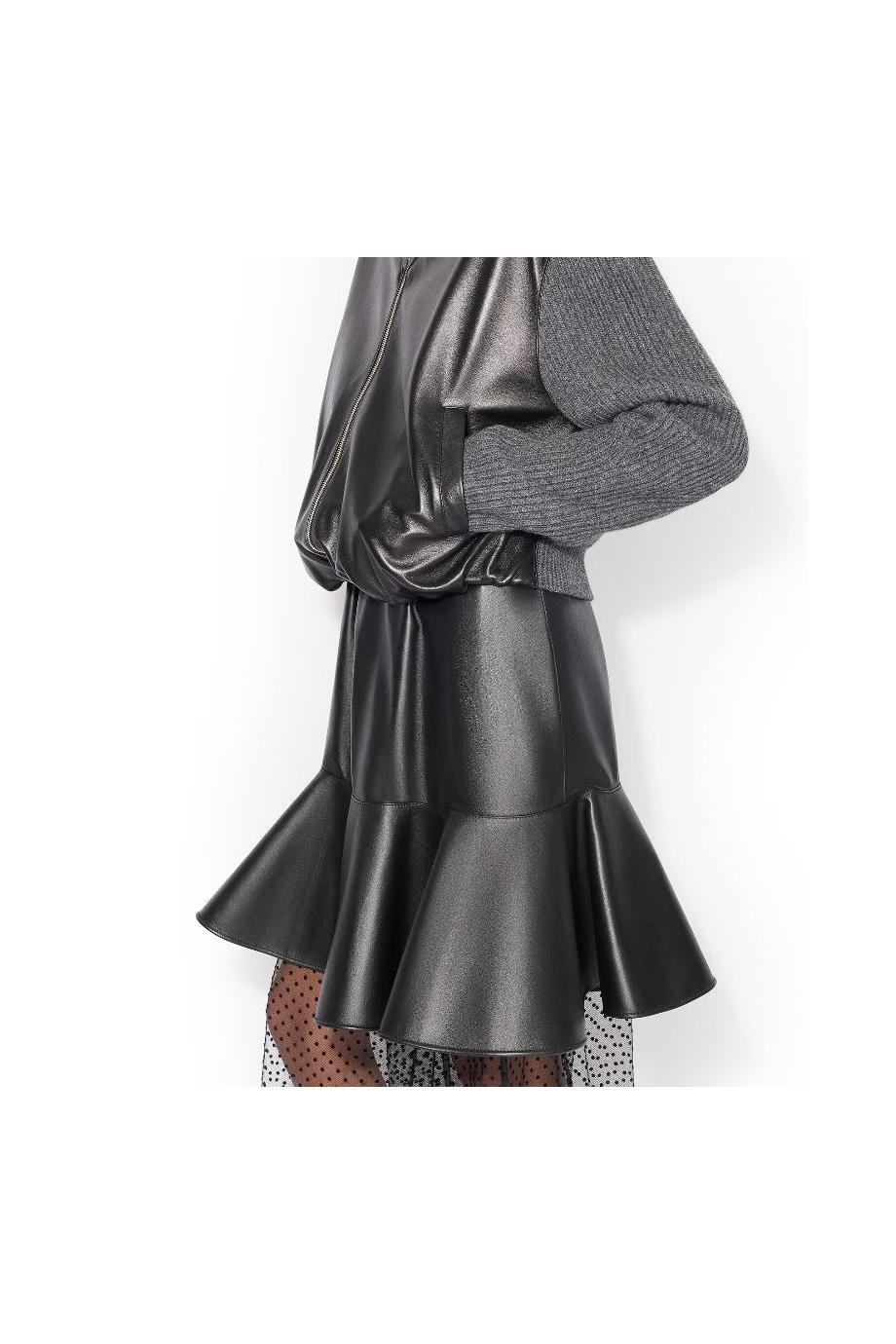 Varsity knitted wool and cashmere jacket in gris fonce 