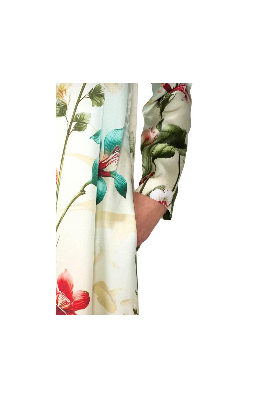 Delfino printed silk-blend midi dress in wild floral
