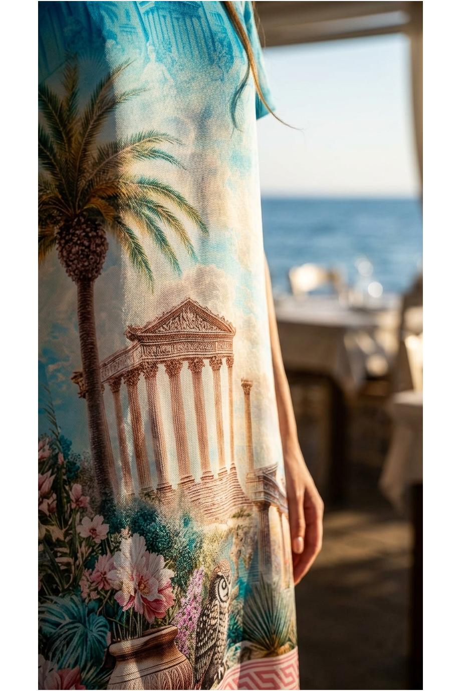 F.R.S. Special Edition - Criso printed silk-blend maxi dress in owl blue