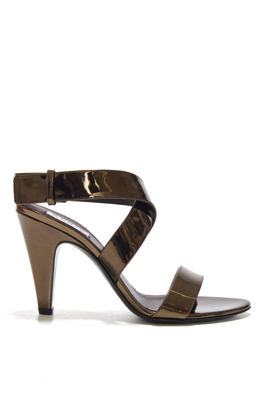 90 mirrored-leather sandals in brun