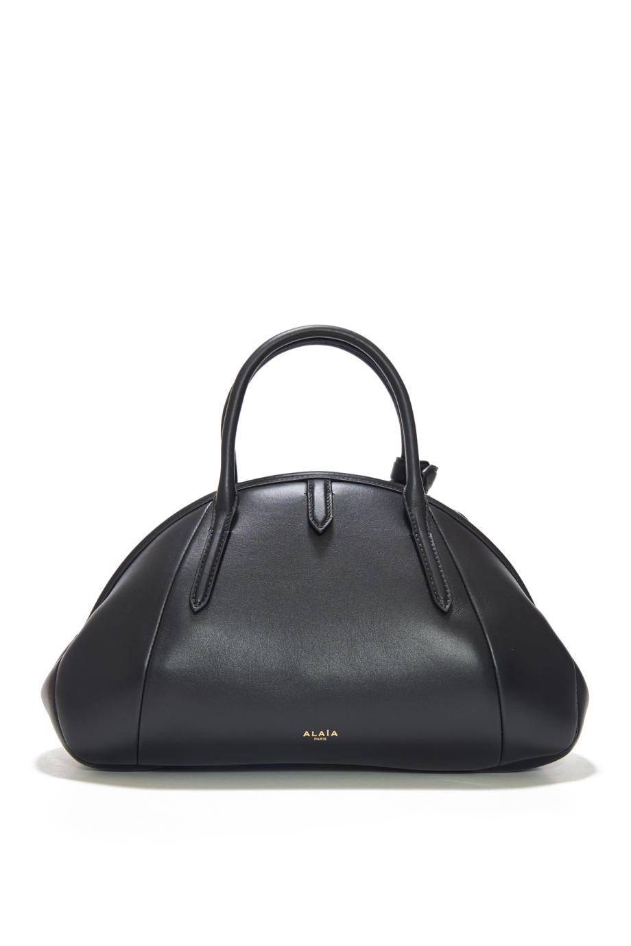 Purse leather top handle bag in black