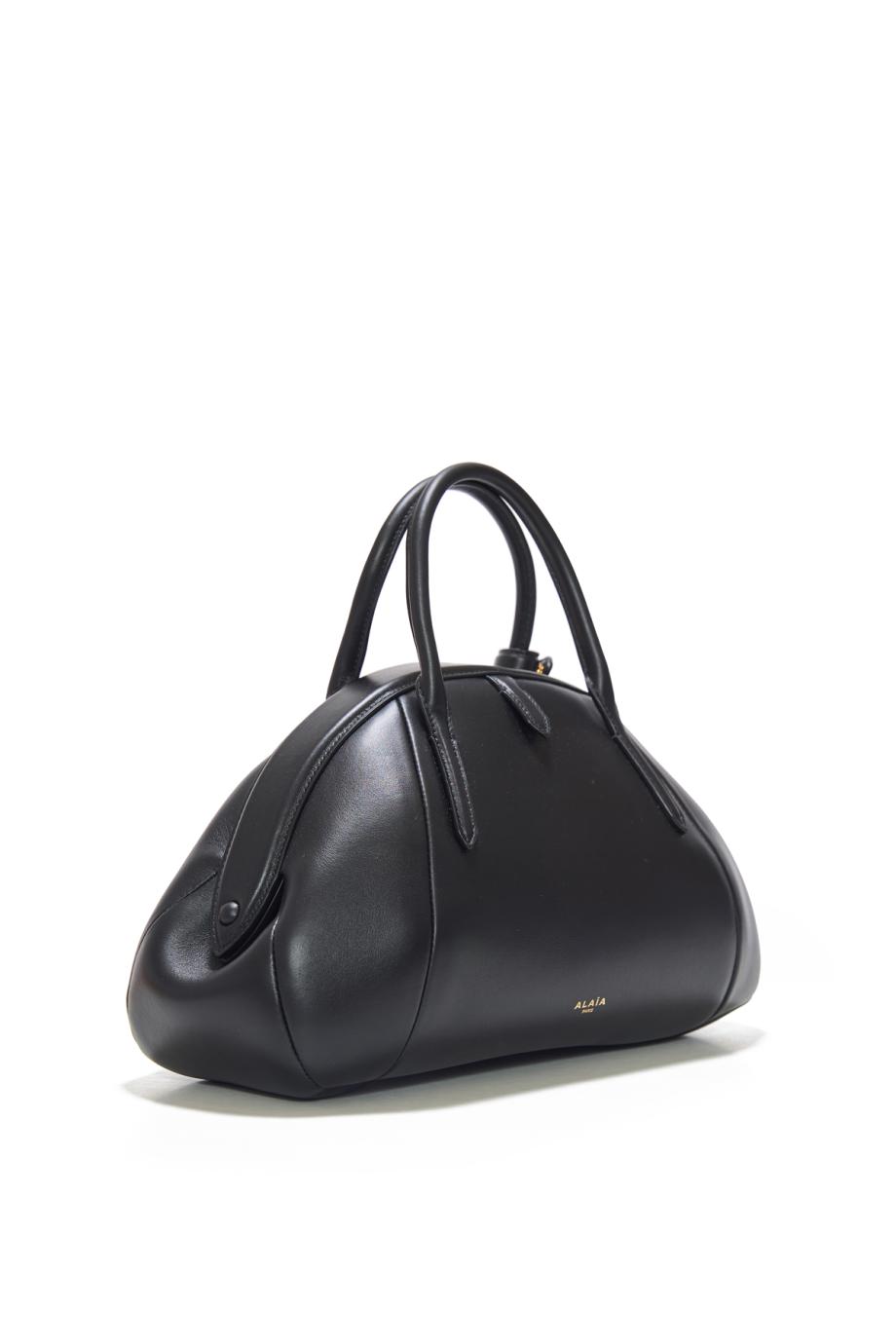 Purse leather top handle bag in black