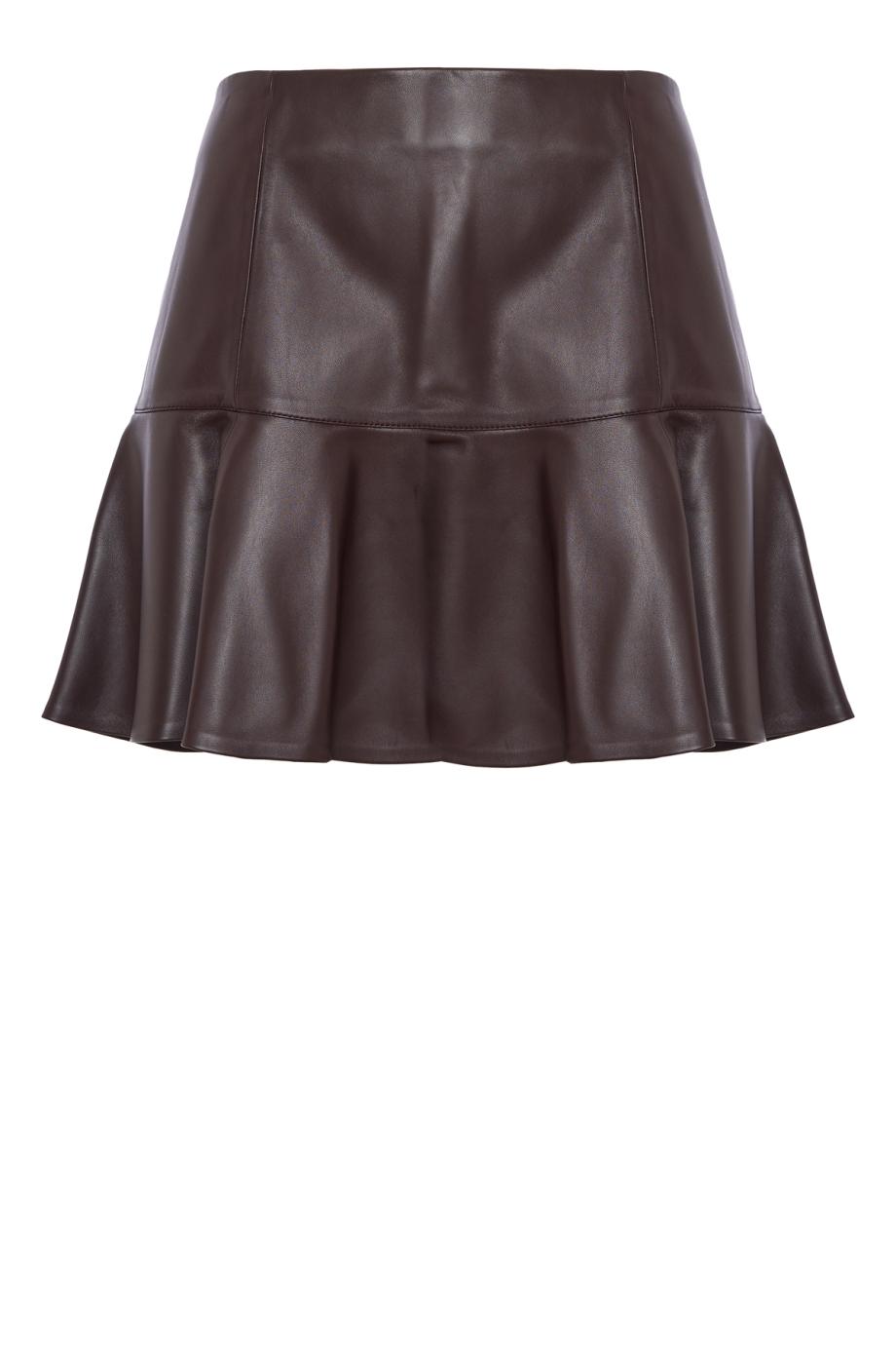Ruffled leather mini skirt ajacou 
