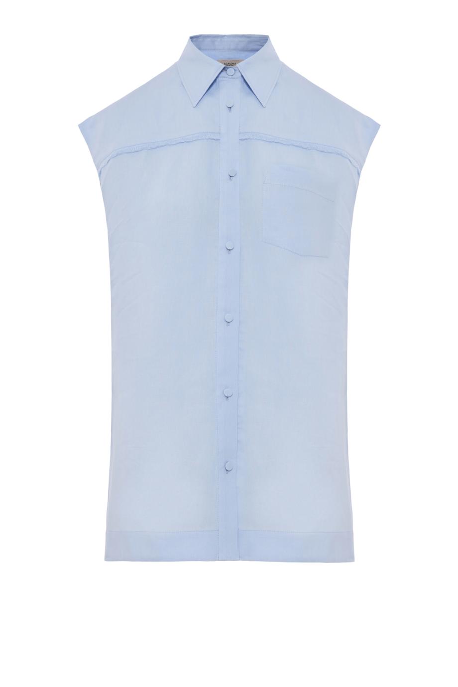 Linen sleeveless top in light blue