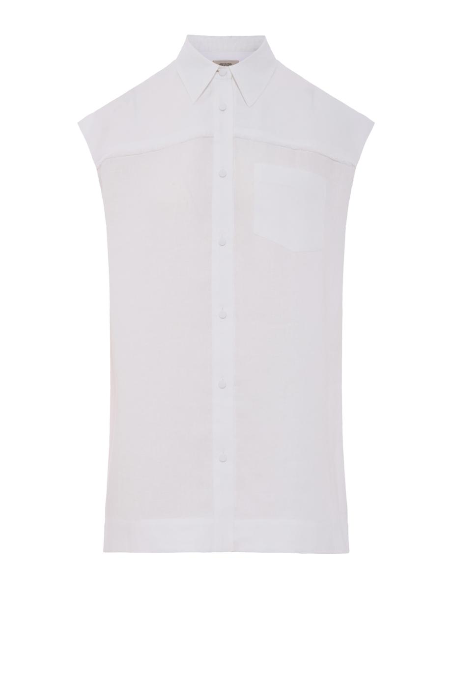 Linen sleeveless top in white